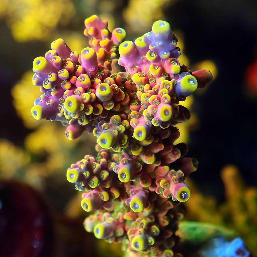 TIA Signature Red Lantern Acropora Colony (cut to order), SPS coral